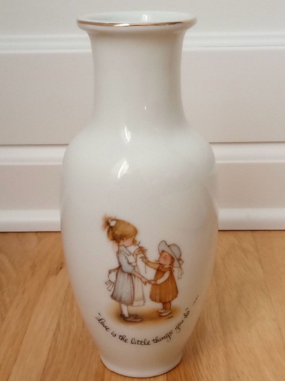Vintage 1970s Holly Hobbie "Love is the little things you do" Porcelain Bud Vase